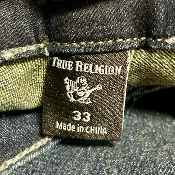 True Religion Sz 33 34 Dark Blue Jeans Rocco Relaxed Slim NWT - Picture 13 of 16